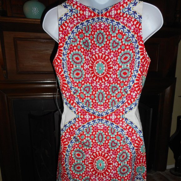 NWT London Times red & blue medallion print summer dress, 4 - Picture 7 of 9